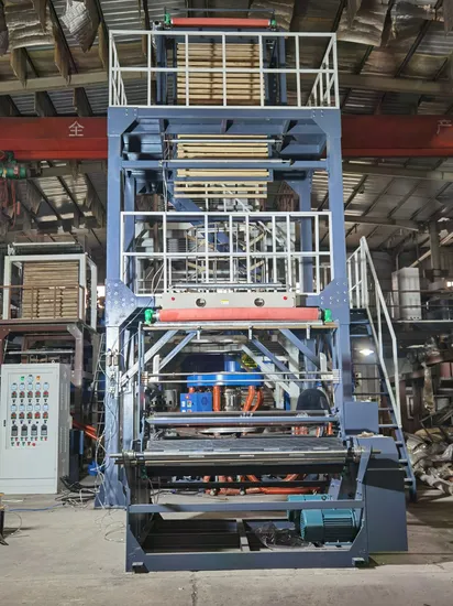 Ab 2 Two Layer Co-Extrusion PE HDPE LDPE Express DHL UPS Bag Blown Film Blowing Extrusion Making Machine